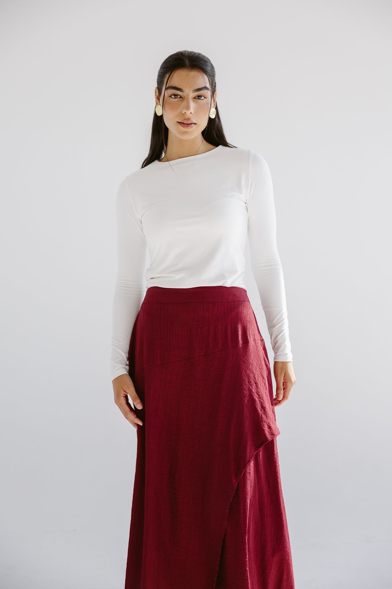 Seashell Skirt Burgundy - AB ESSENTIALS