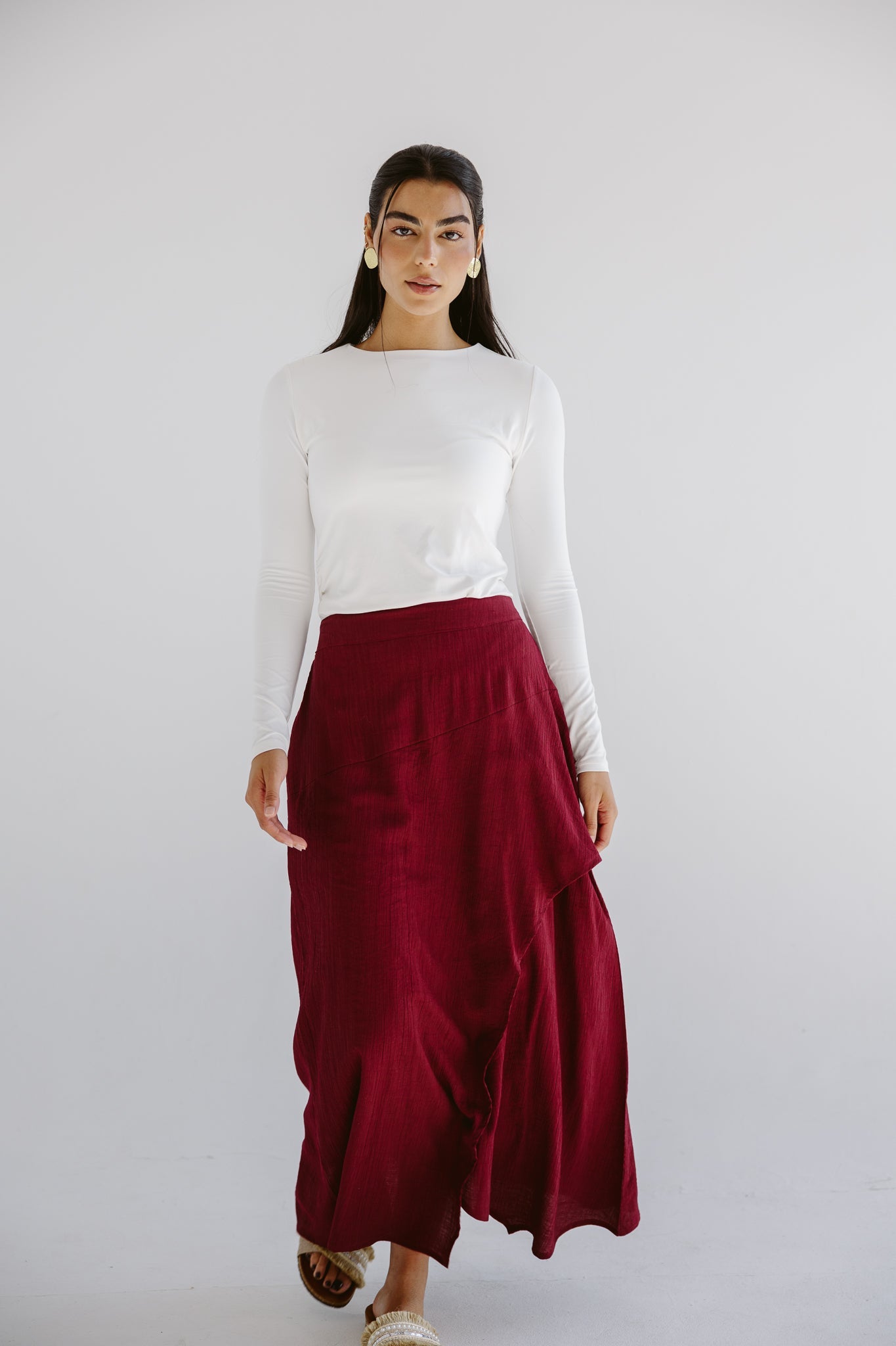 Seashell Skirt Burgundy - AB ESSENTIALS