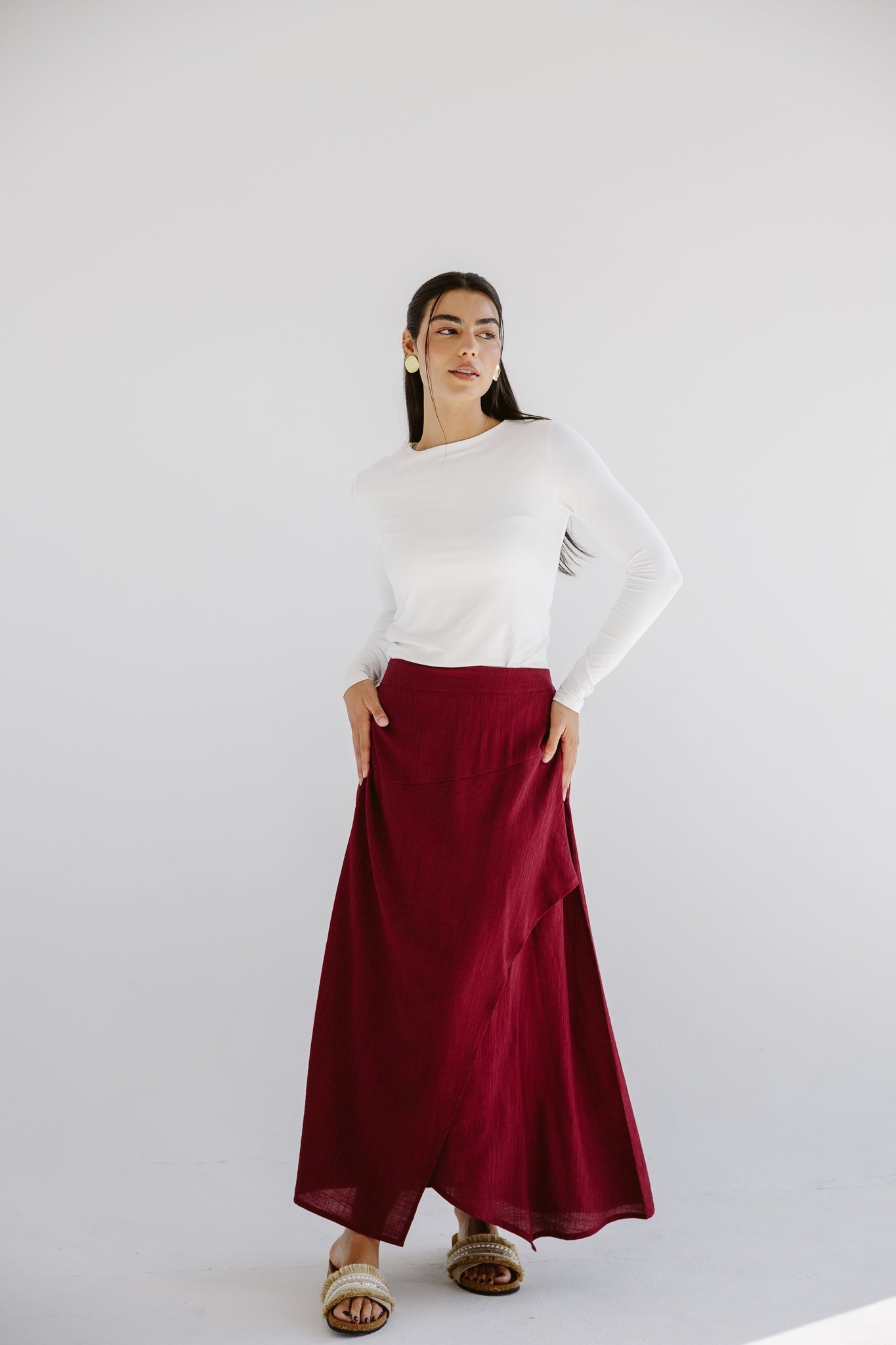 Seashell Skirt Burgundy - AB ESSENTIALS