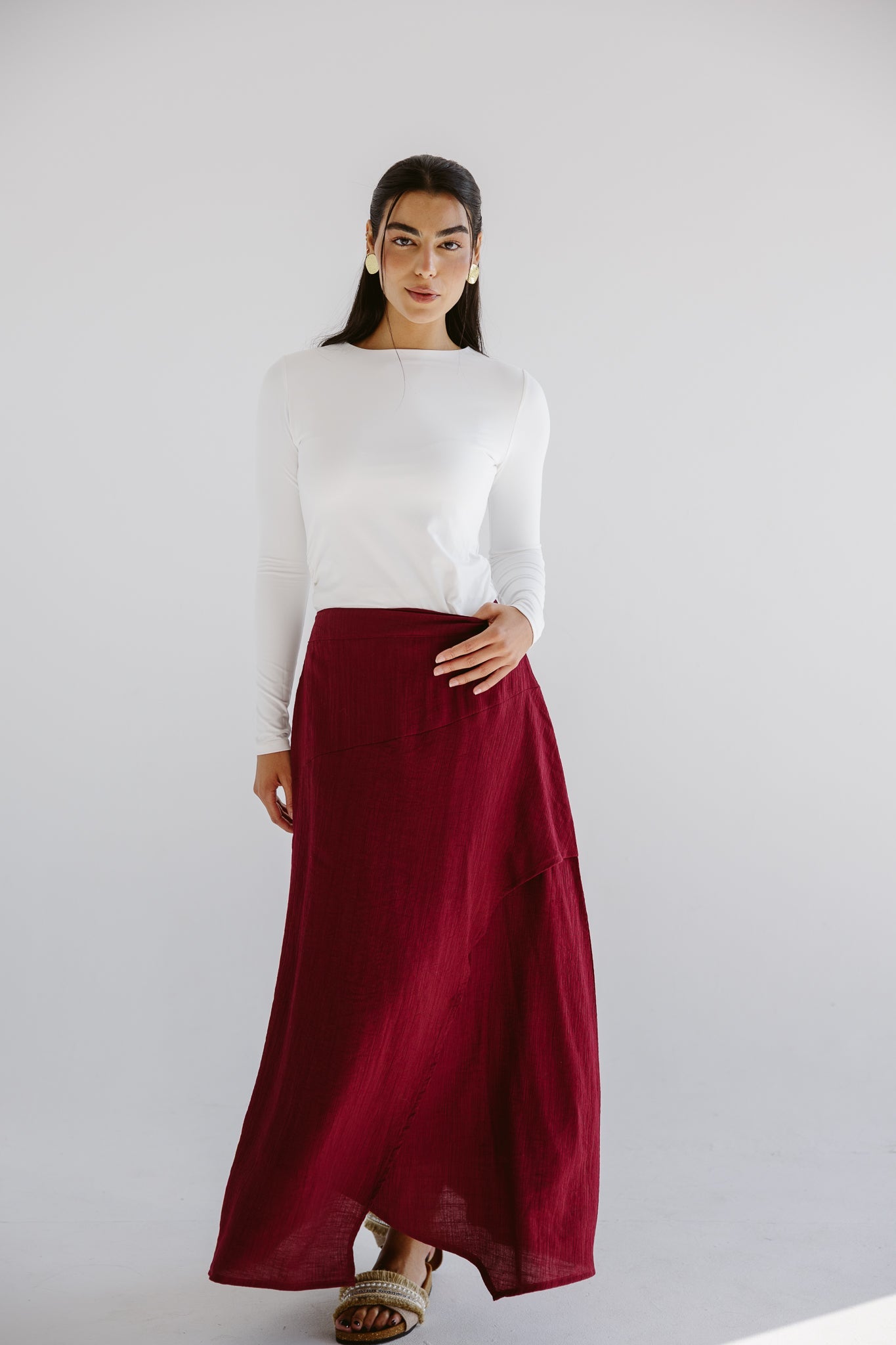 Seashell Skirt Burgundy - AB ESSENTIALS