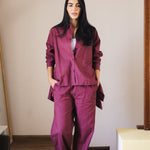 Soleil Linen Pants Burgundy - AB ESSENTIALS
