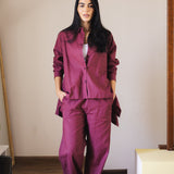 Soleil Linen Pants Burgundy - AB ESSENTIALS