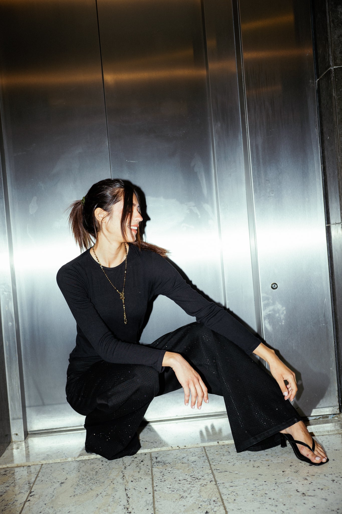 Sparkle black denim - AB ESSENTIALS