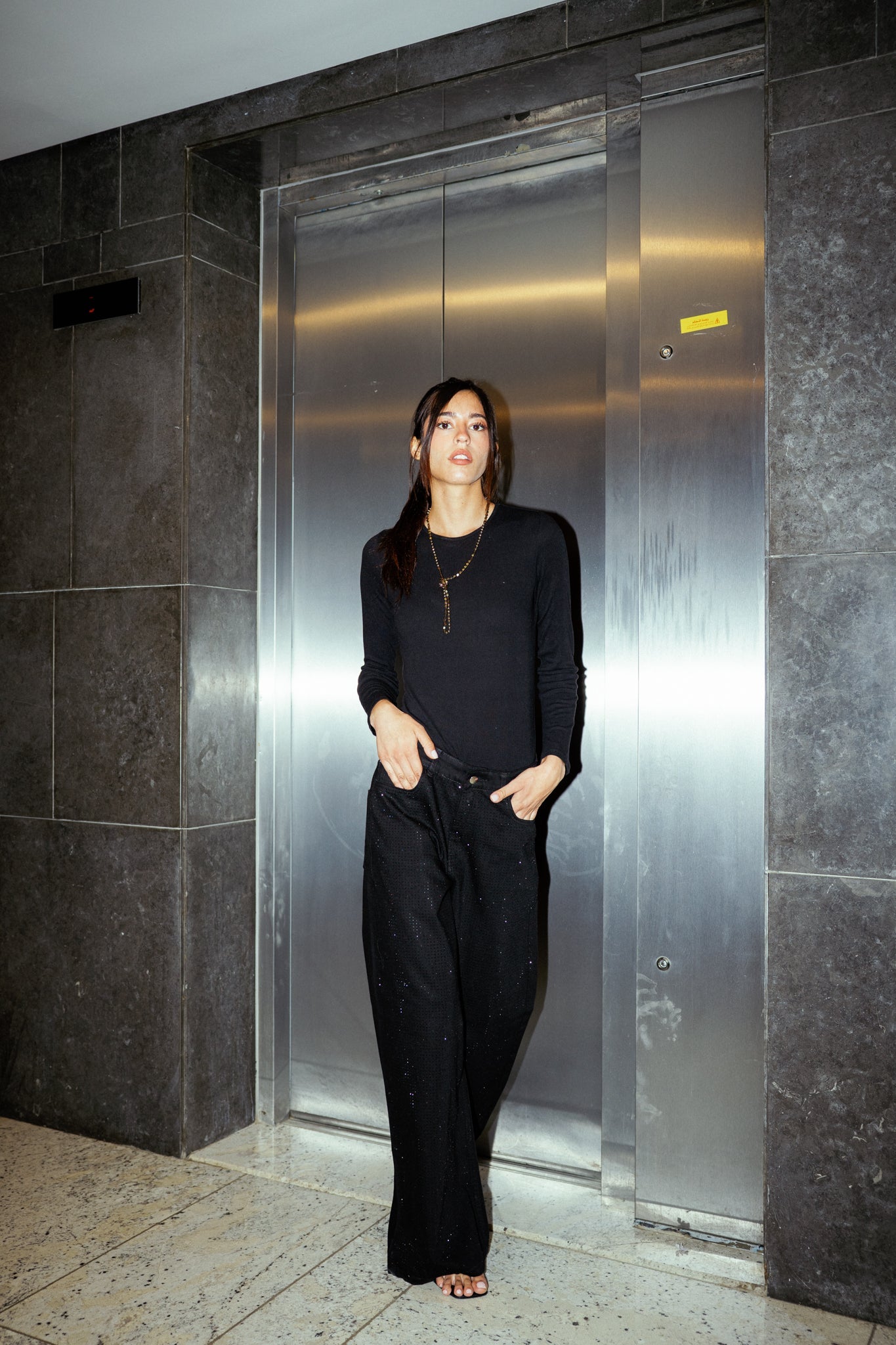Sparkle black denim - AB ESSENTIALS