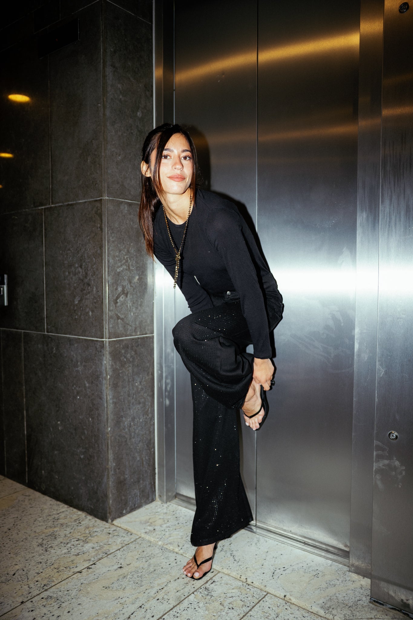 Sparkle black denim - AB ESSENTIALS