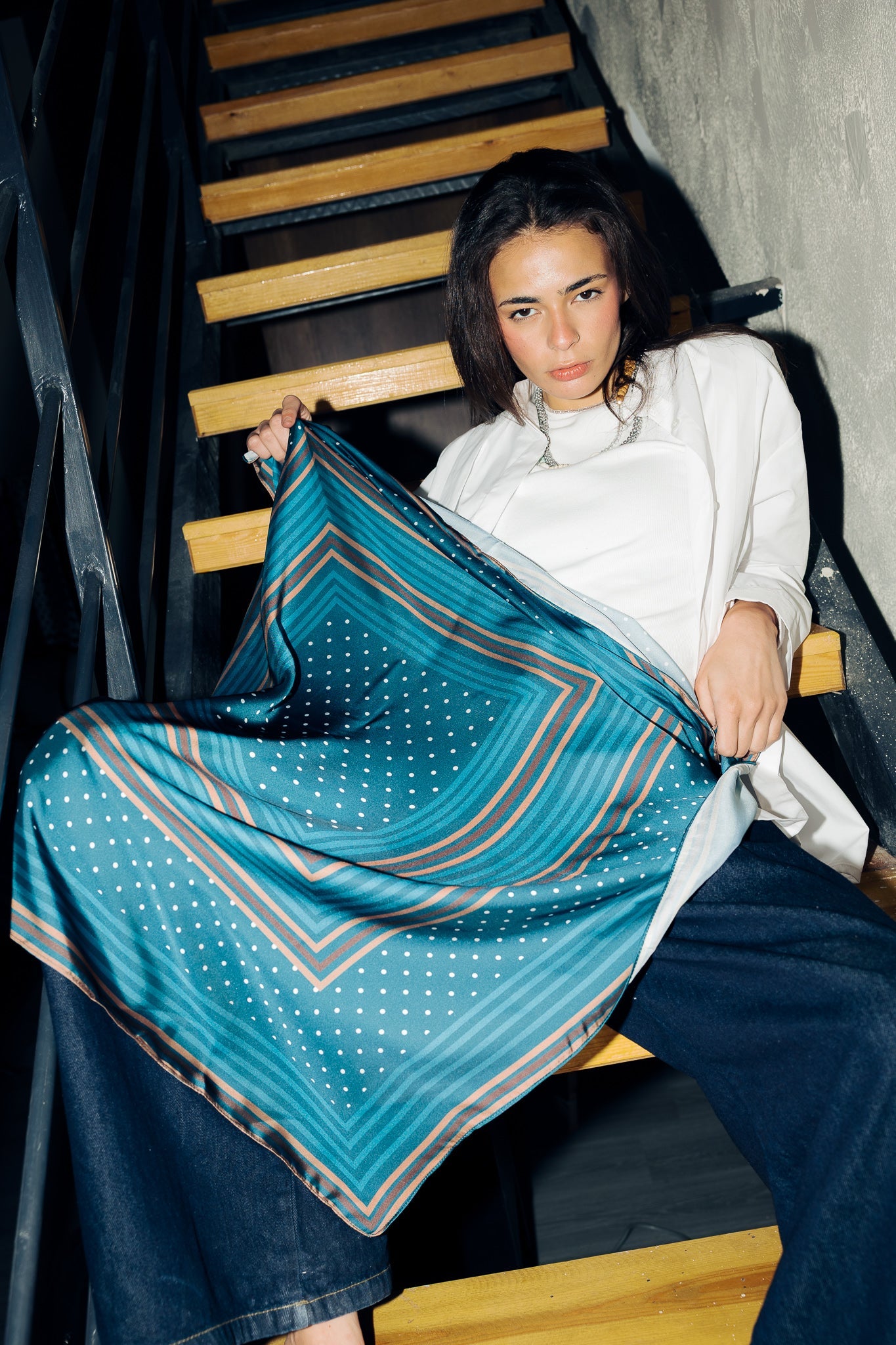 Square Silk Scarf 5 - AB ESSENTIALS