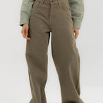 Straight Leg Jeans Olive - AB ESSENTIALS