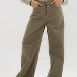 Straight Leg Jeans Olive - AB ESSENTIALS