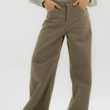 Straight Leg Jeans Olive - AB ESSENTIALS