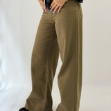Straight Leg Jeans Olive - AB ESSENTIALS