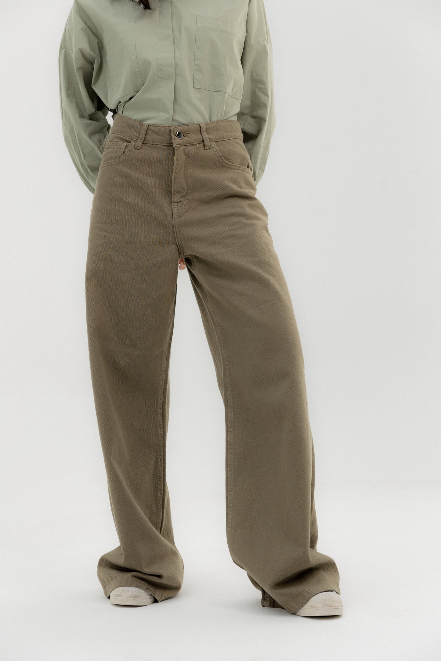 Straight Leg Jeans Olive - AB ESSENTIALS
