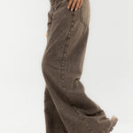 Straight Leg Jeans Washed Brown - AB ESSENTIALS