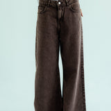 Straight Leg Jeans Washed Brown - AB ESSENTIALS