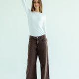 Straight Leg Jeans Washed Brown - AB ESSENTIALS