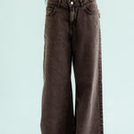 Straight Leg Jeans Washed Brown - AB ESSENTIALS