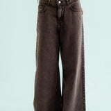 Straight Leg Jeans Washed Brown - AB ESSENTIALS
