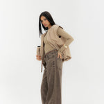 Straight Leg Jeans Washed Brown - AB ESSENTIALS