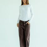 Straight Leg Jeans Washed Brown - AB ESSENTIALS