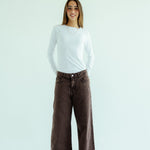 Straight Leg Jeans Washed Brown - AB ESSENTIALS