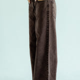 Straight Leg Jeans Washed Brown - AB ESSENTIALS