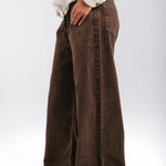 Straight Leg Jeans Washed Brown - AB ESSENTIALS