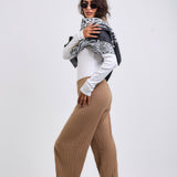 Stripped Knit Pants Beige - AB ESSENTIALS