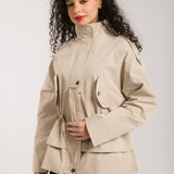 The Icon Gabardine Jacket Beige - AB ESSENTIALS