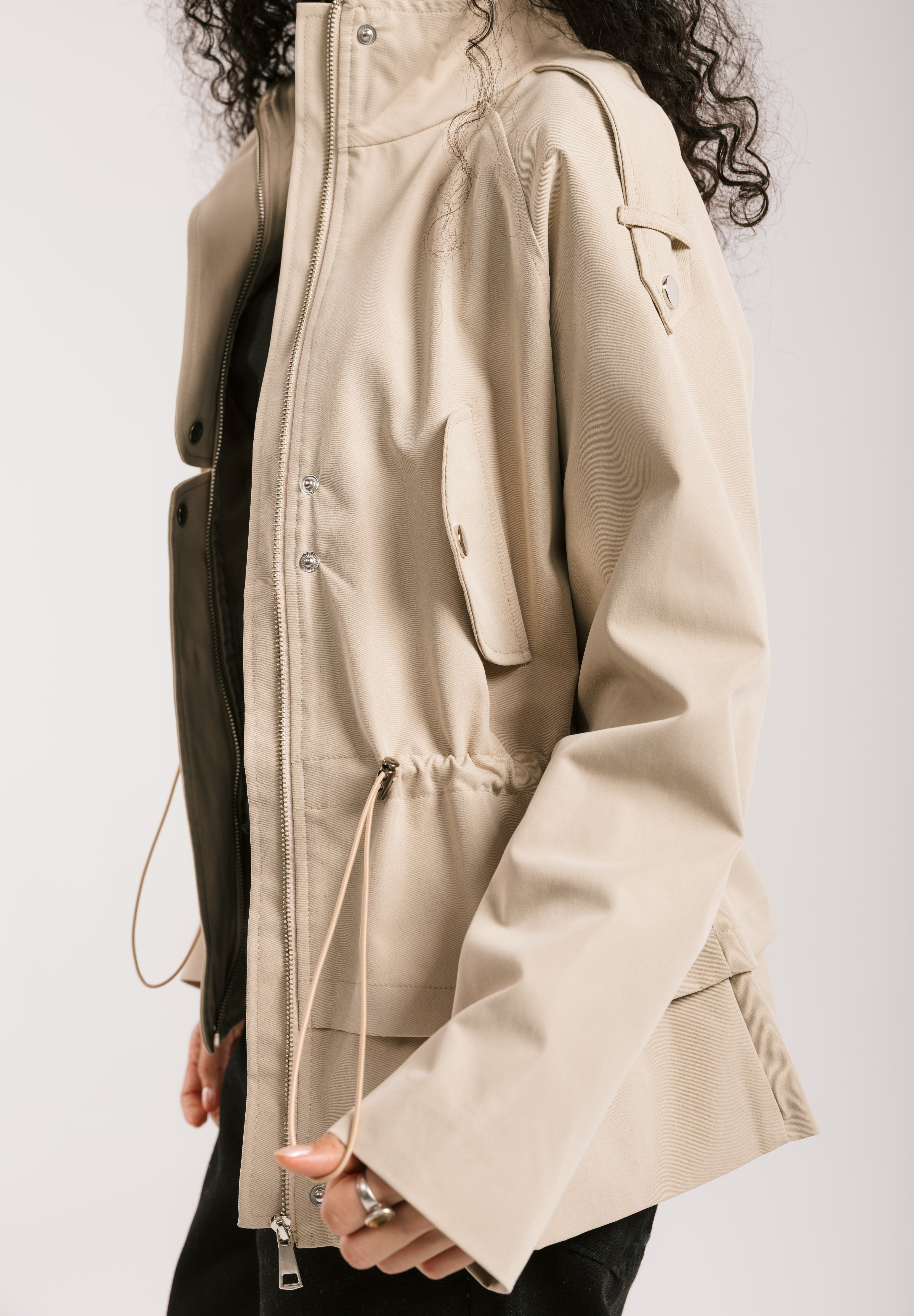 The Icon Gabardine Jacket Beige - AB ESSENTIALS