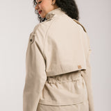 The Icon Gabardine Jacket Beige - AB ESSENTIALS