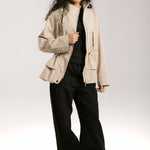 The Icon Gabardine Jacket Beige - AB ESSENTIALS