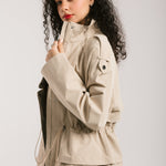 The Icon Gabardine Jacket Beige - AB ESSENTIALS