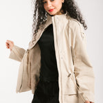 The Icon Gabardine Jacket Beige - AB ESSENTIALS