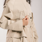 The Icon Gabardine Jacket Beige - AB ESSENTIALS