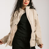 The Icon Gabardine Jacket Beige - AB ESSENTIALS