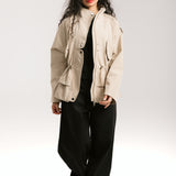 The Icon Gabardine Jacket Beige - AB ESSENTIALS