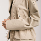 The Icon Gabardine Jacket Beige - AB ESSENTIALS