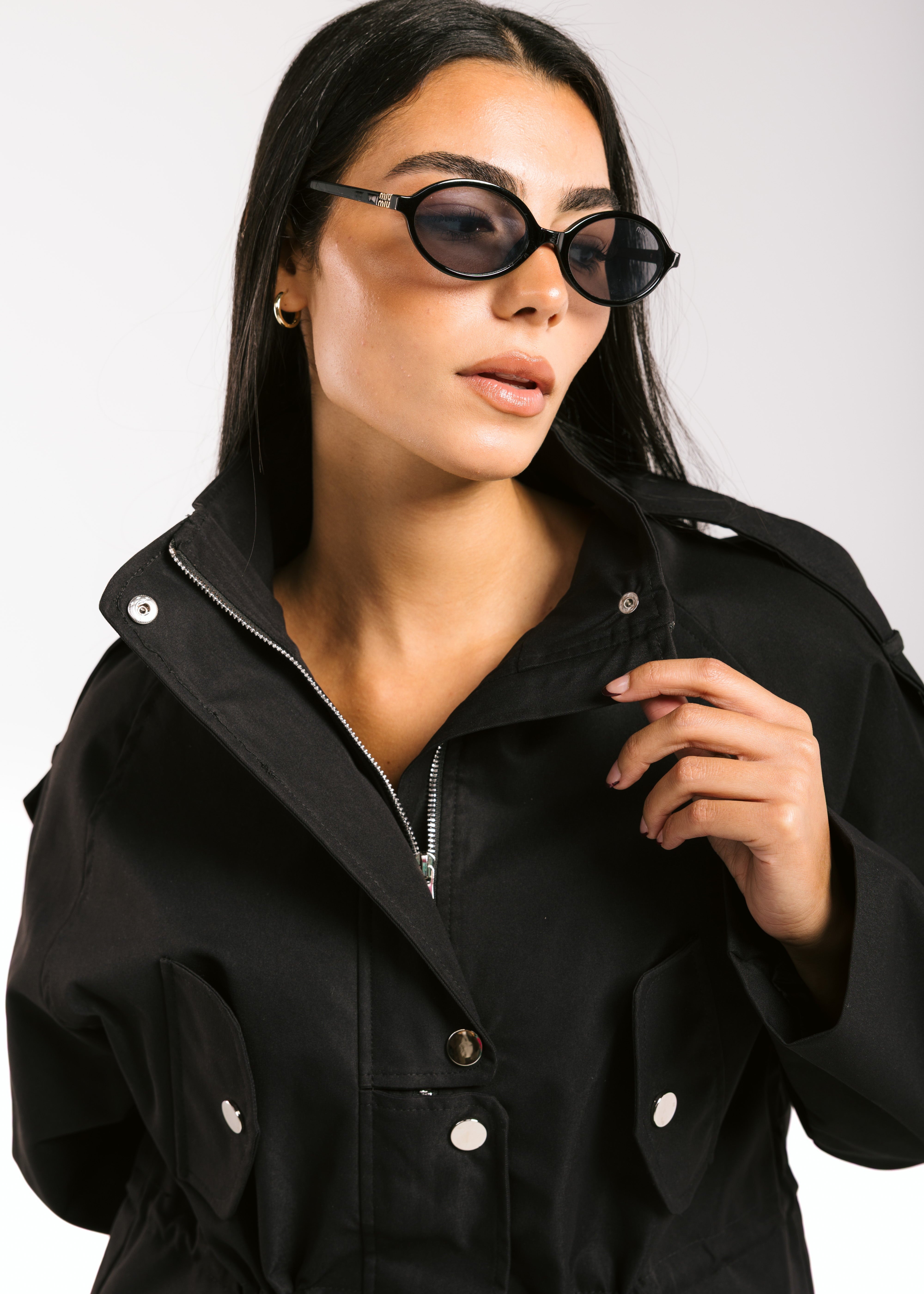 The Icon Gabardine Jacket Black - AB ESSENTIALS
