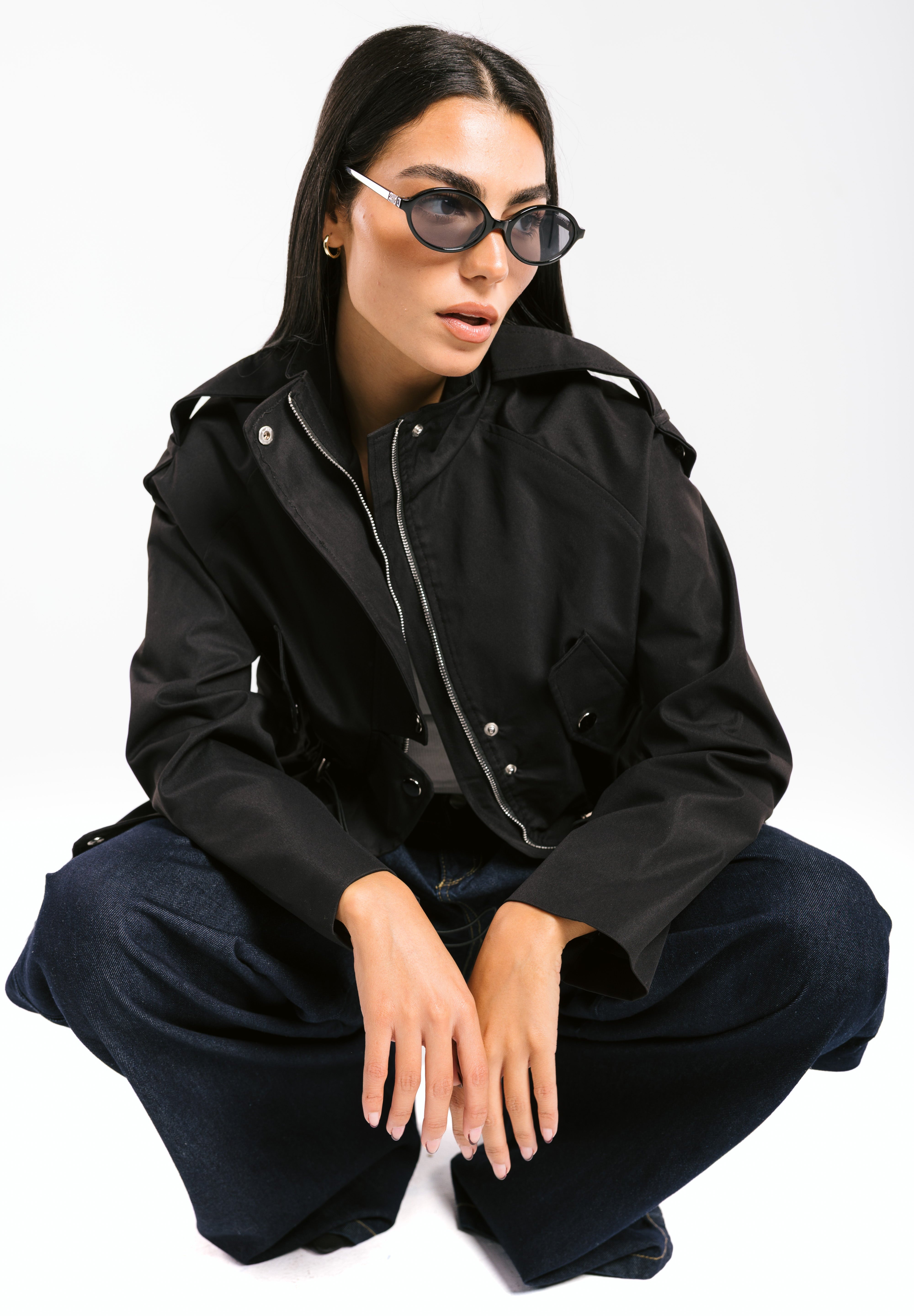 The Icon Gabardine Jacket Black - AB ESSENTIALS