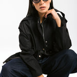 The Icon Gabardine Jacket Black - AB ESSENTIALS