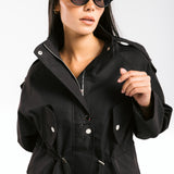 The Icon Gabardine Jacket Black - AB ESSENTIALS