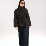 The Icon Gabardine Jacket Black - AB ESSENTIALS