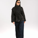 The Icon Gabardine Jacket Black - AB ESSENTIALS