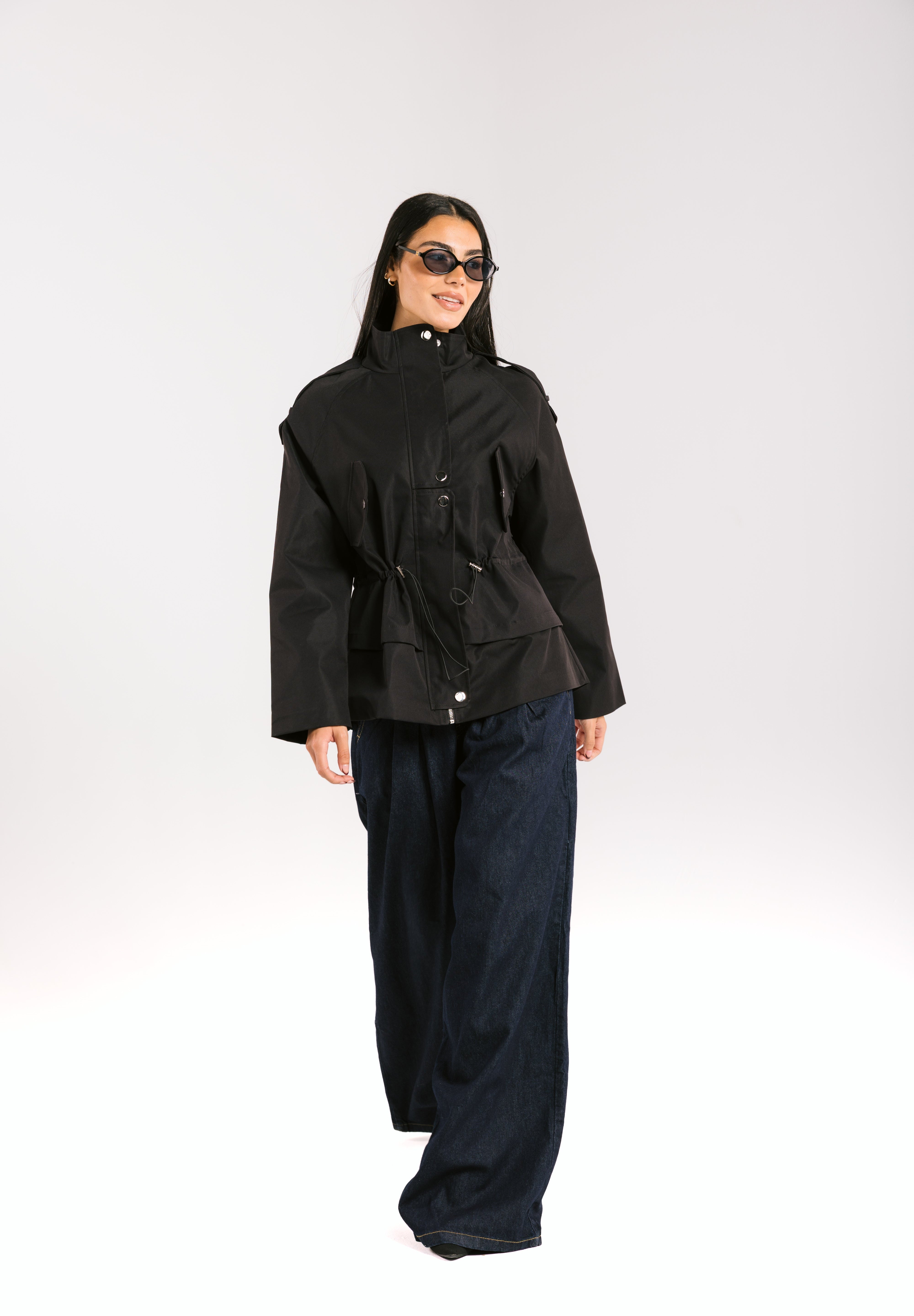 The Icon Gabardine Jacket Black - AB ESSENTIALS