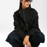 The Icon Gabardine Jacket Black - AB ESSENTIALS
