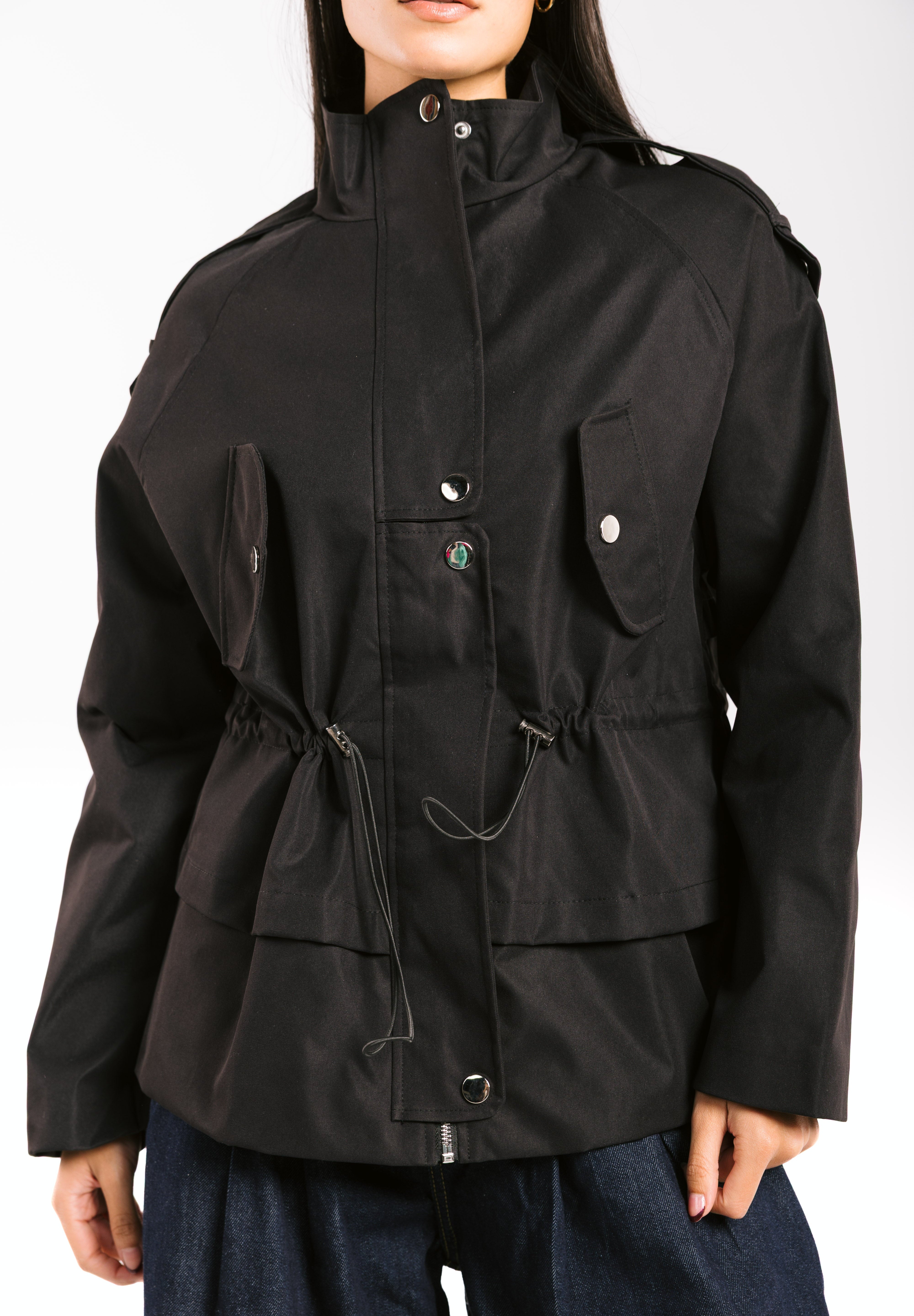 The Icon Gabardine Jacket Black - AB ESSENTIALS
