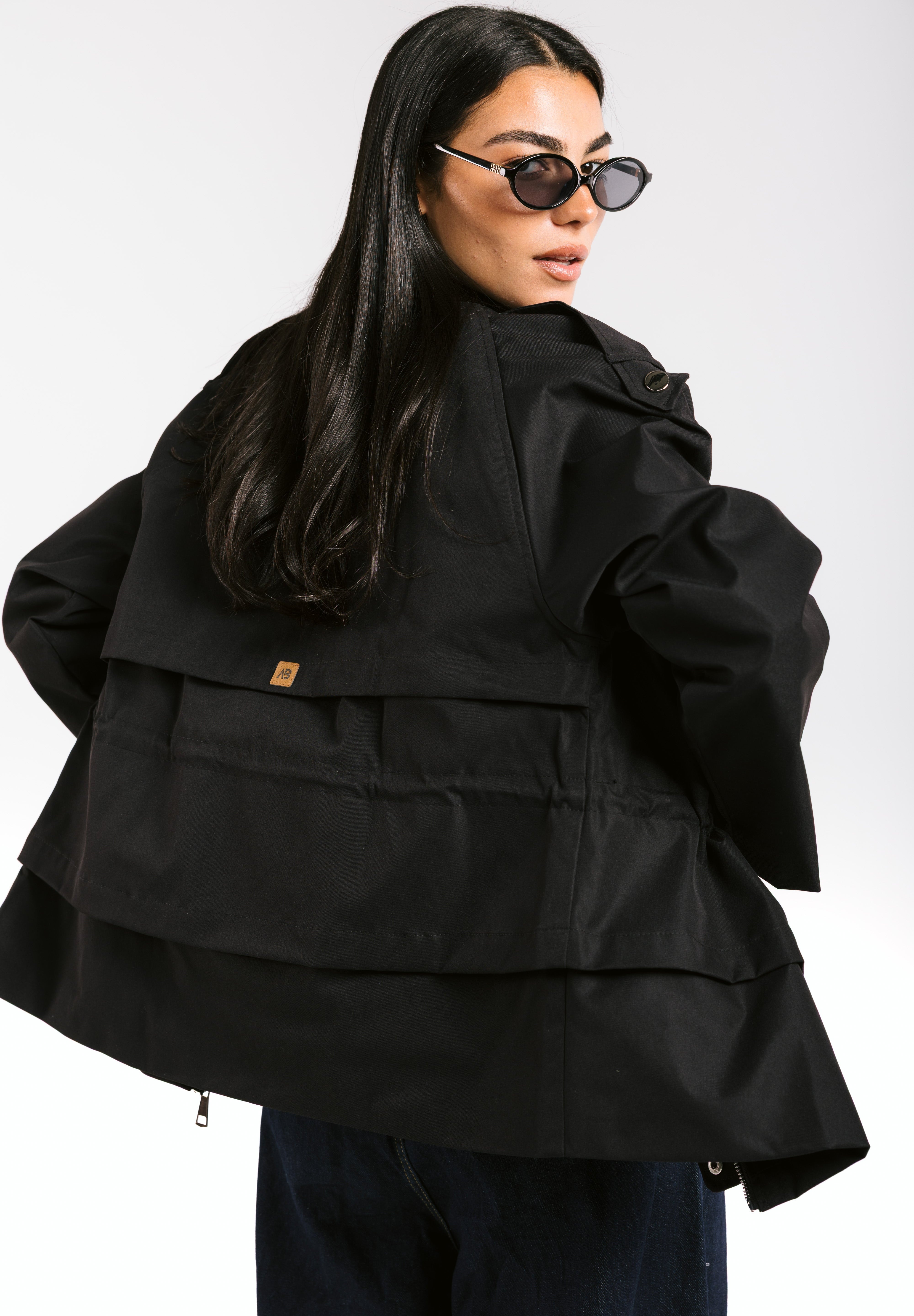 The Icon Gabardine Jacket Black - AB ESSENTIALS