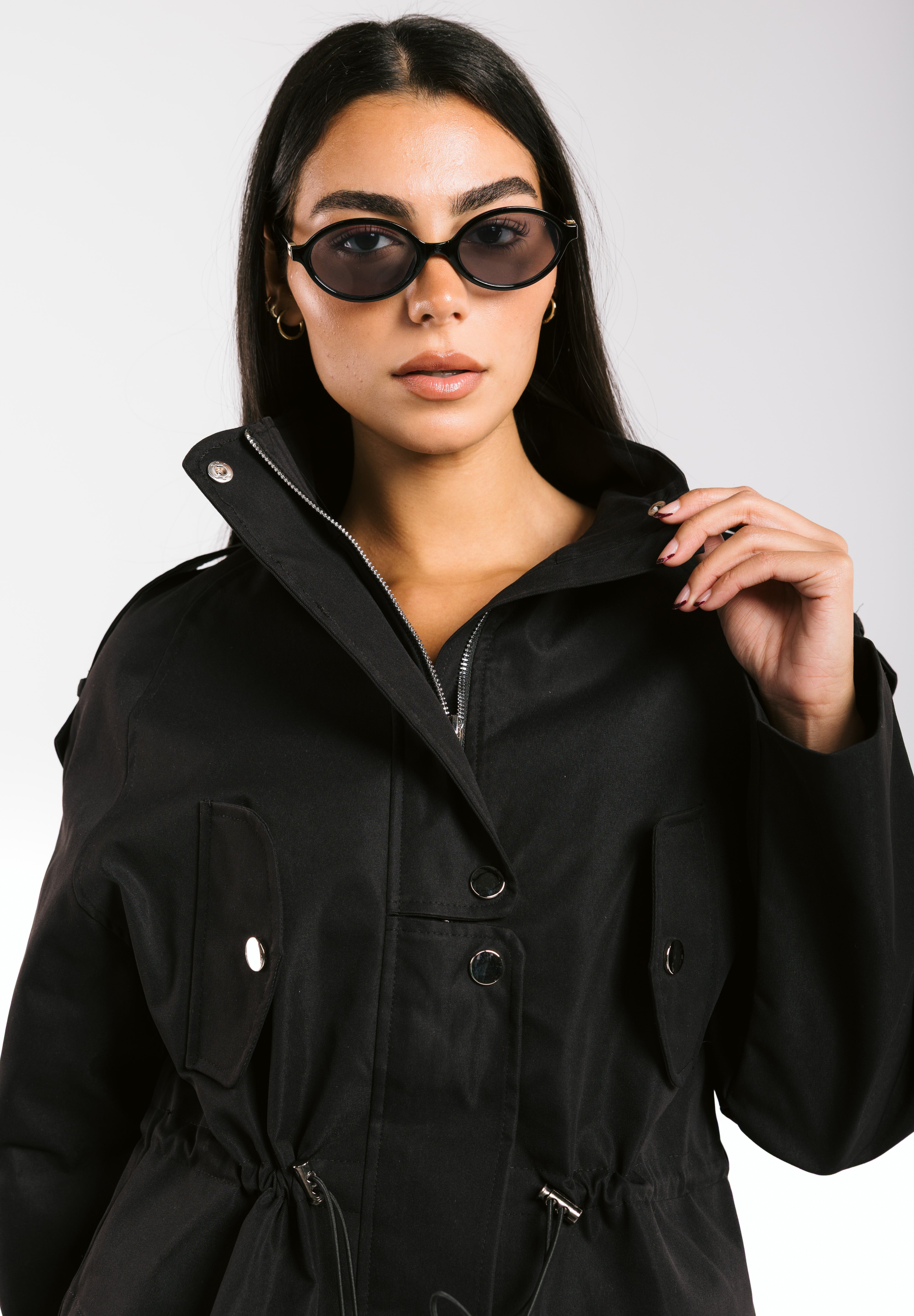 The Icon Gabardine Jacket Black - AB ESSENTIALS
