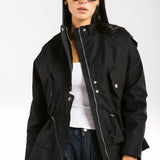 The Icon Gabardine Jacket Black - AB ESSENTIALS