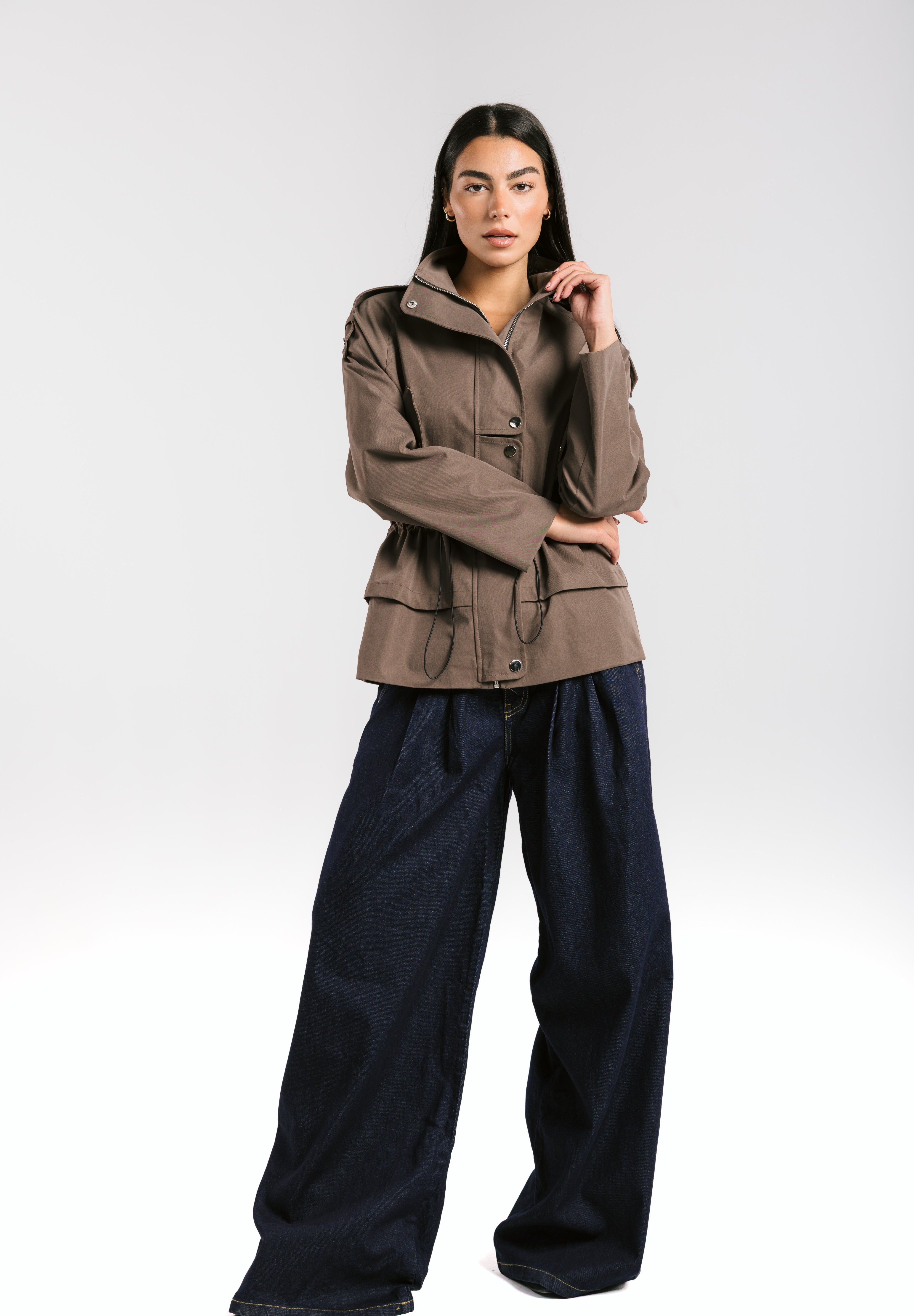 The Icon Gabardine Jacket Brown - AB ESSENTIALS