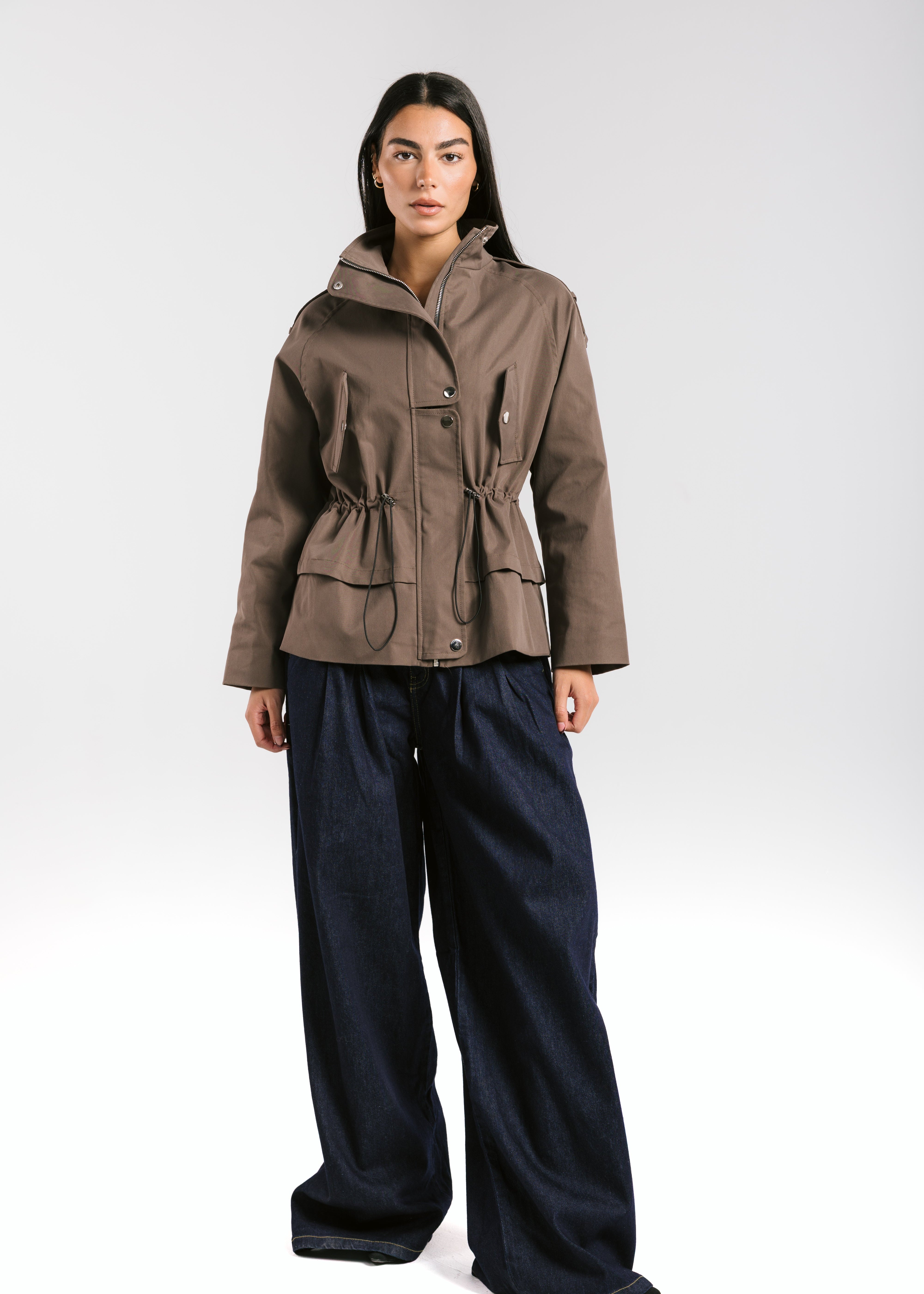 The Icon Gabardine Jacket Brown - AB ESSENTIALS